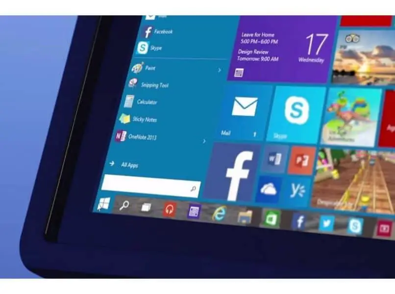 menu app tablet Windows
