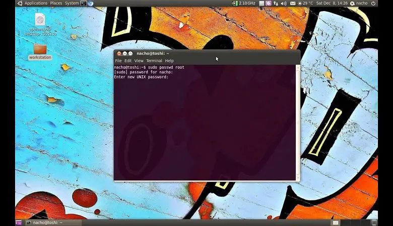 terminale in Ubuntu e desktop del PC