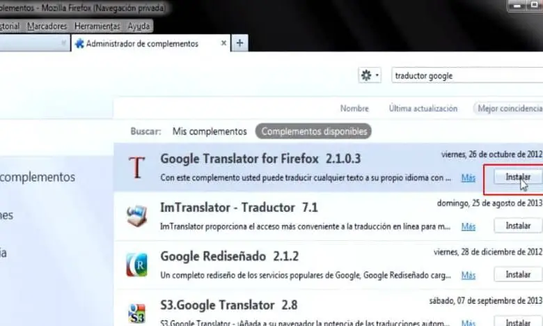 plugin per il traduttore di google mozilla firefox