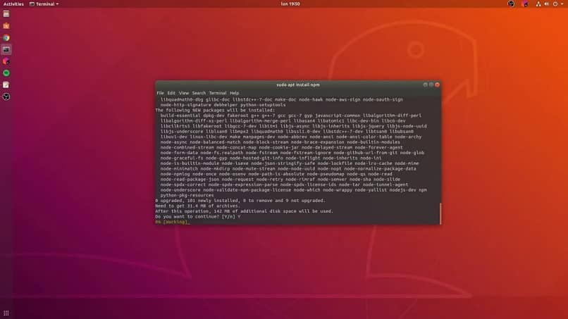 pagina di codice in ubuntu