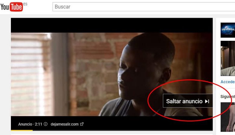 riproduzione video Youtube salta annuncio