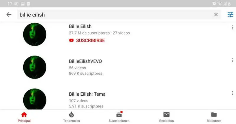 Canale YouTube Android