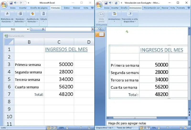Collegamento excel power point