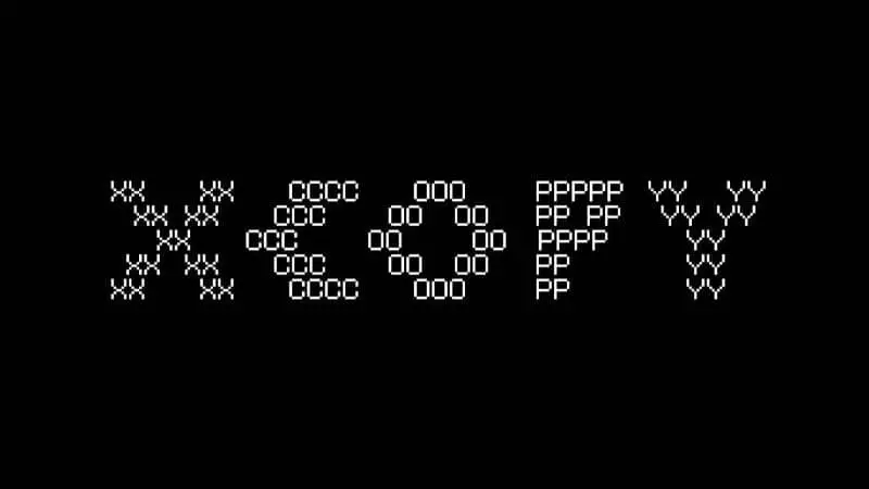 xcopy scritto con lettere bianche su sfondo nero