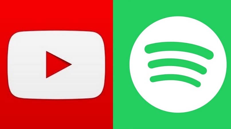 due schermi simboli youtube spotify