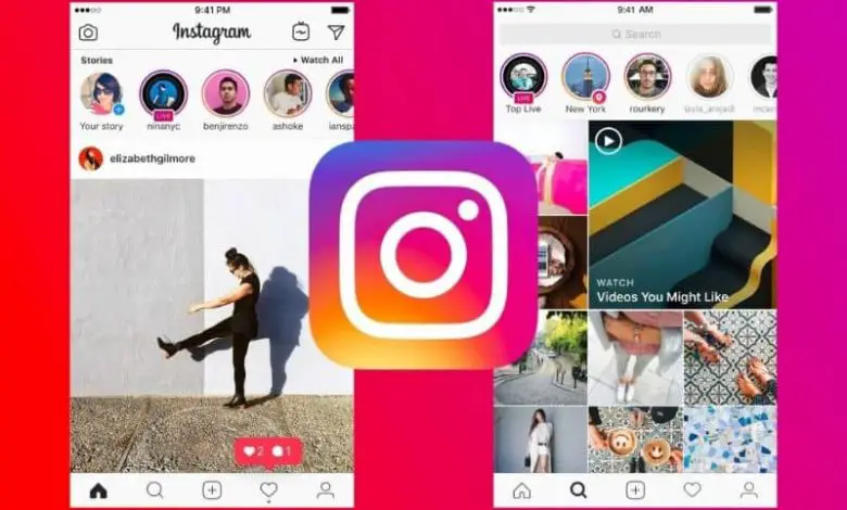 Storie e logo di Instagram sul cellulare
