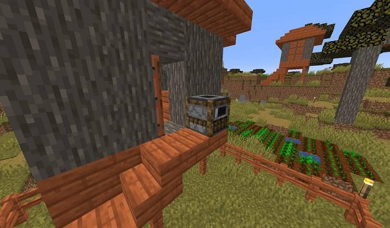 fumatore nella casa di legno di minecraft