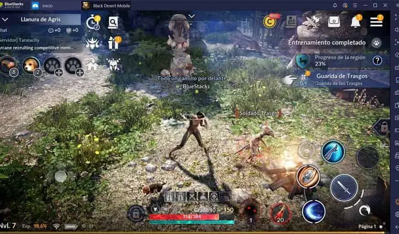 vista dell'immagine del gioco mobile del deserto nero nella scena dell'attacco
