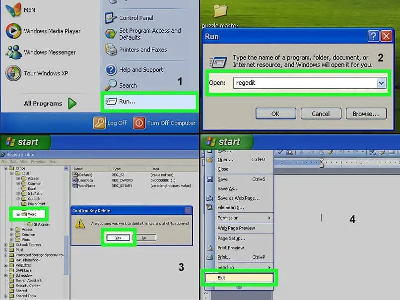 Passo dopo passo per ripristinare le impostazioni di fabbrica in Windows Word