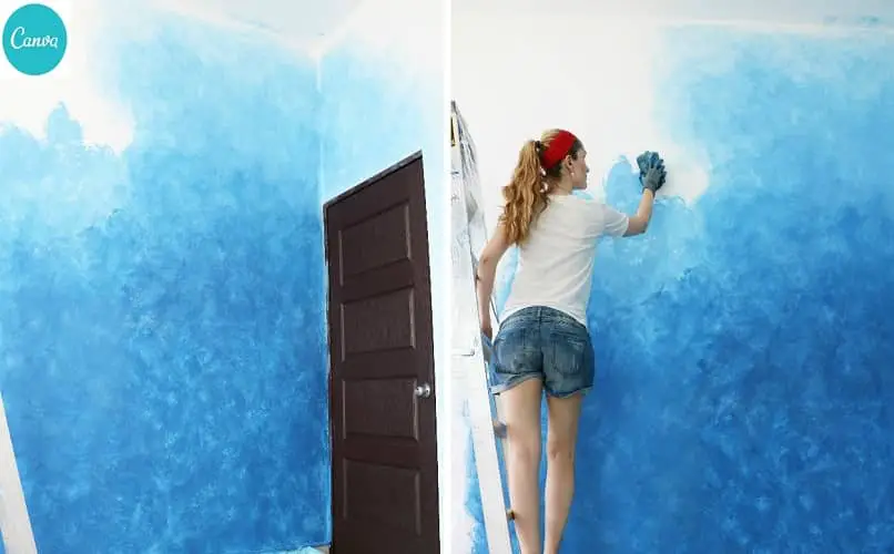 pittura casa blu